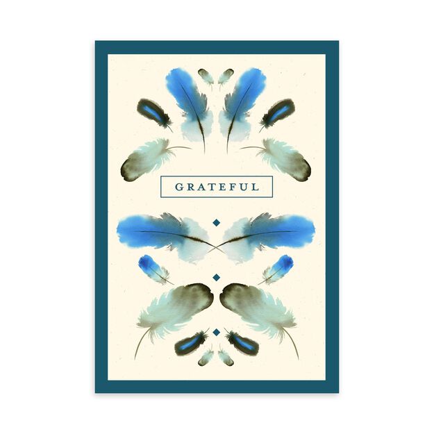 Blue Feathers Appreciation Card