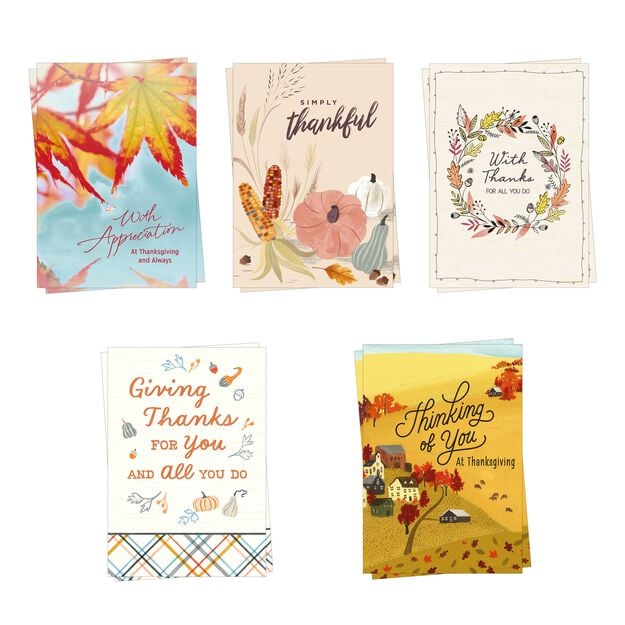 Appreciation & Thanks Assorted Thanksgiving Cards 10 Pack