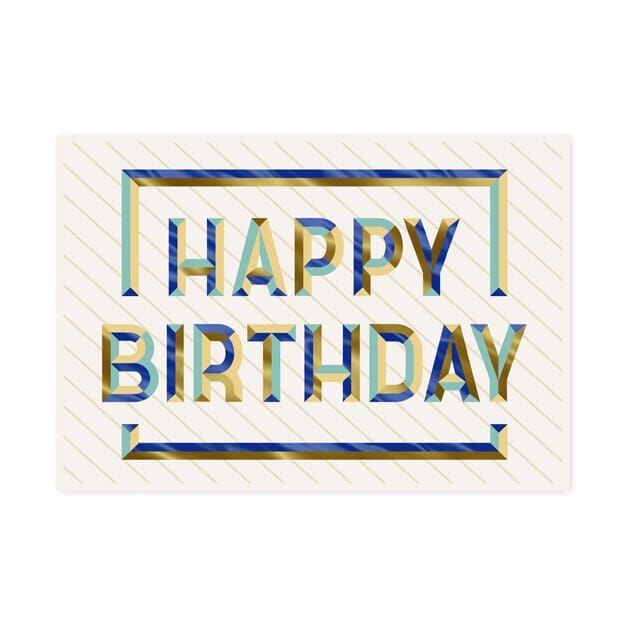 Embossed Birthday Stripes Premium Birthday Card
