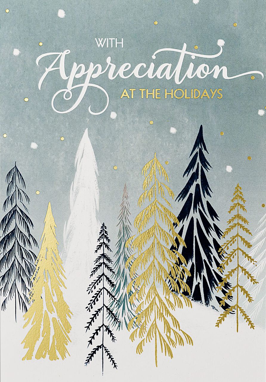 Winter Pines Premium Holiday Appreciation Card
