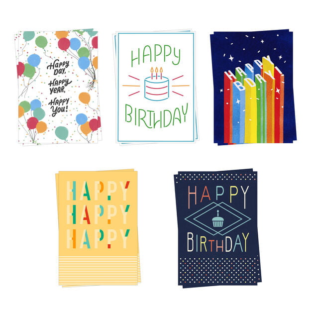 Colorful Birthday Assorted Birthday Cards 10 Pack