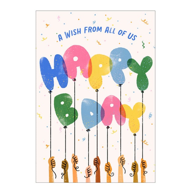 All of Us Bday Balloons Birthday Card