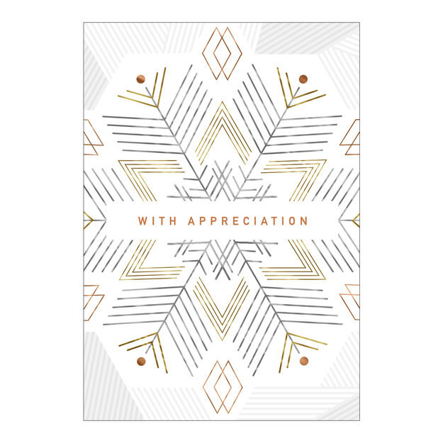 Gold & Silver Snowflake Holiday Appreciation Card