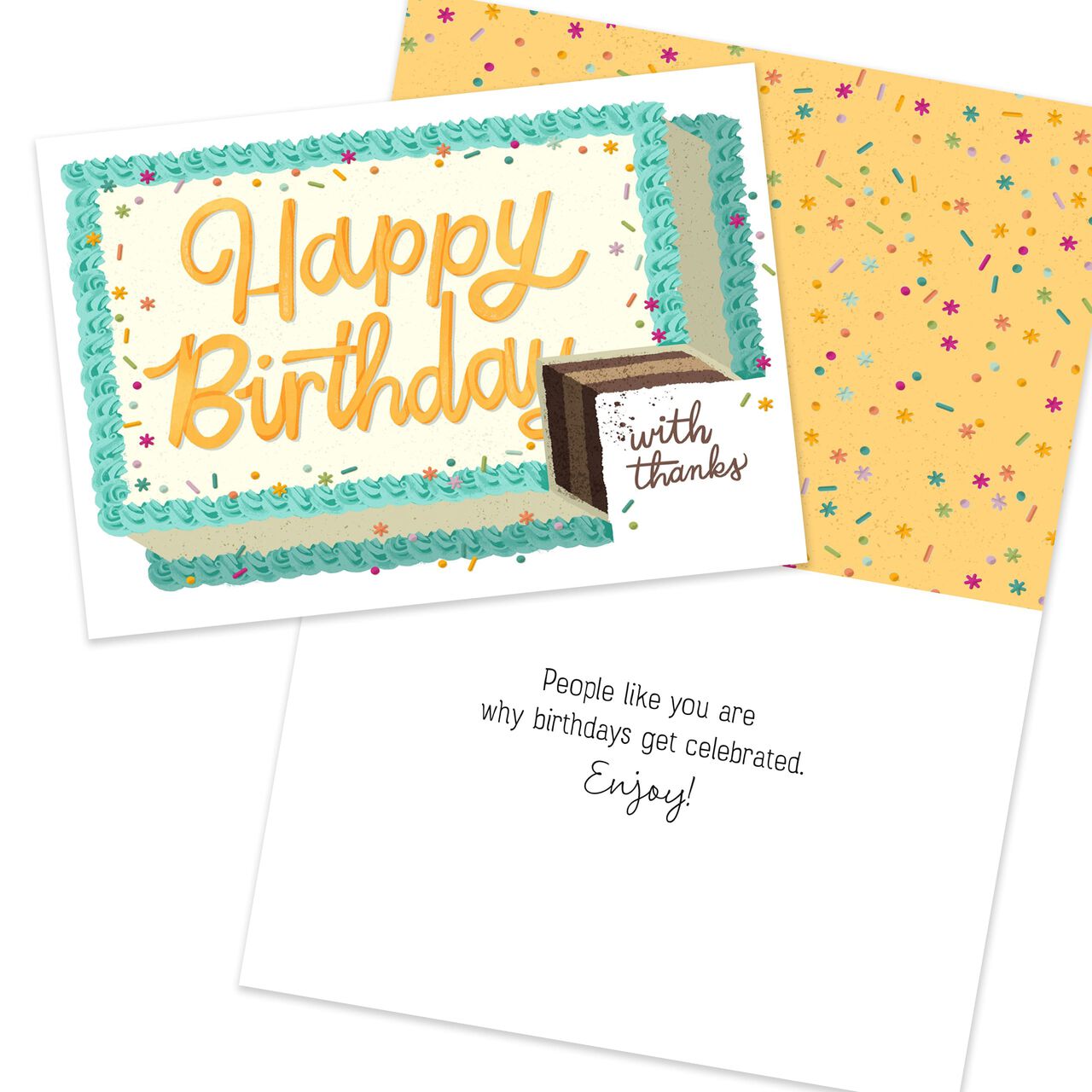 Cake, Candles & Color Assorted Employee Birthday Cards 25 Pack image number 3