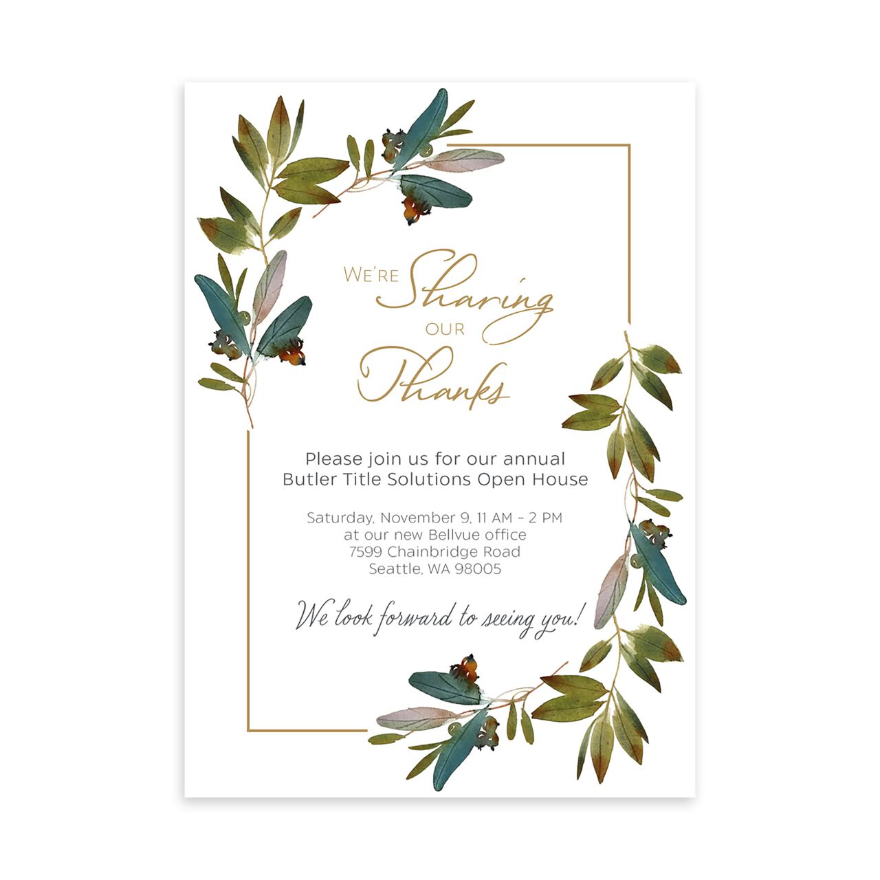 Sharing Our Thanks Customizable Invitation image number 0