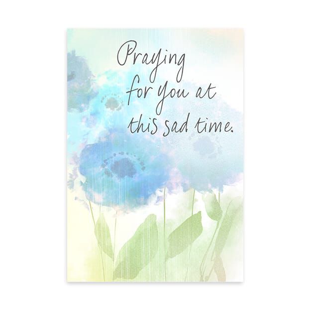 Blue Flowers Religious Sympathy Card
