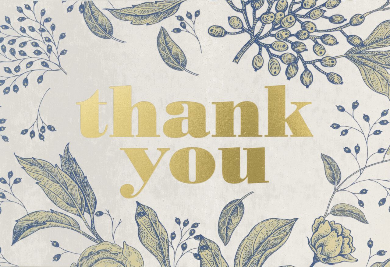 Soft Botanicals Thank You Card