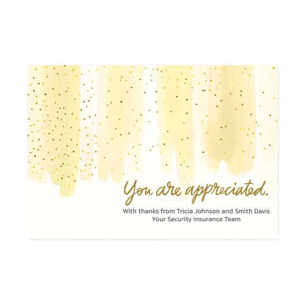 Yellow Dots Watercolor Customer Appreciation Card