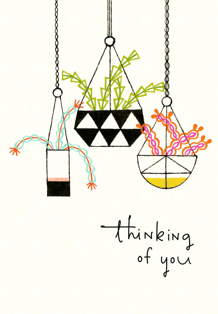 Hanging Plants Thinking of You Card