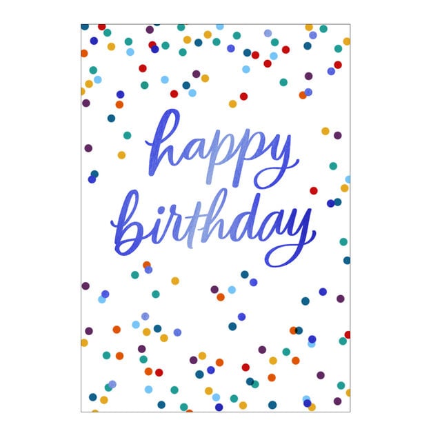 Rainbow Confetti Birthday Card