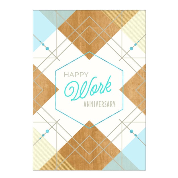 Geometric Pattern Elevated Work Anniversary Card