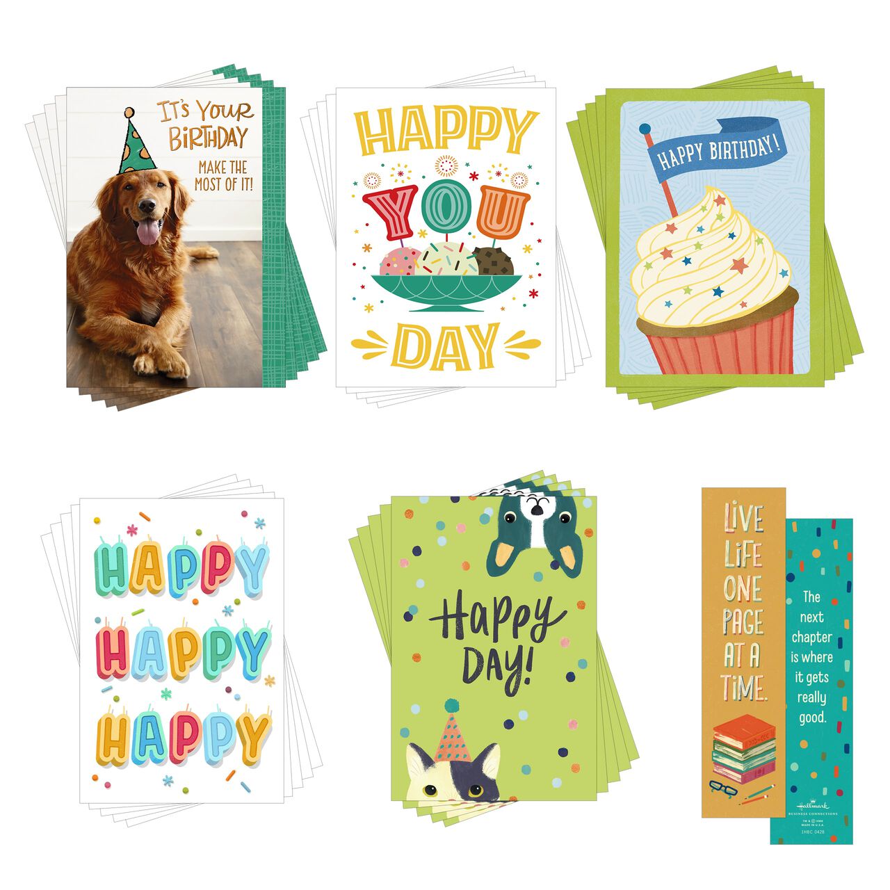 Kid-Friendly Assorted Birthday Gift Sets - Birthday Cards & Bookish Bookmarks (Set of 25) image number 0