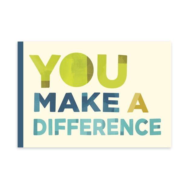 Green, Blue & White Make a Difference Volunteer Thank You Card