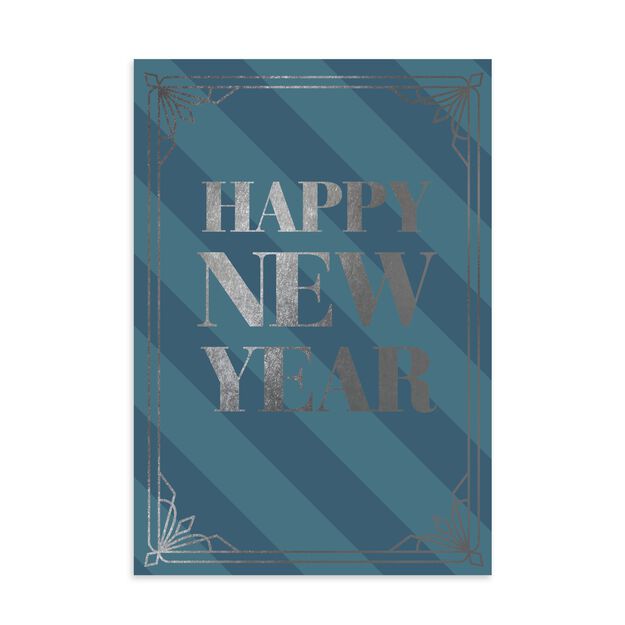 Silver Art Deco New Year Card