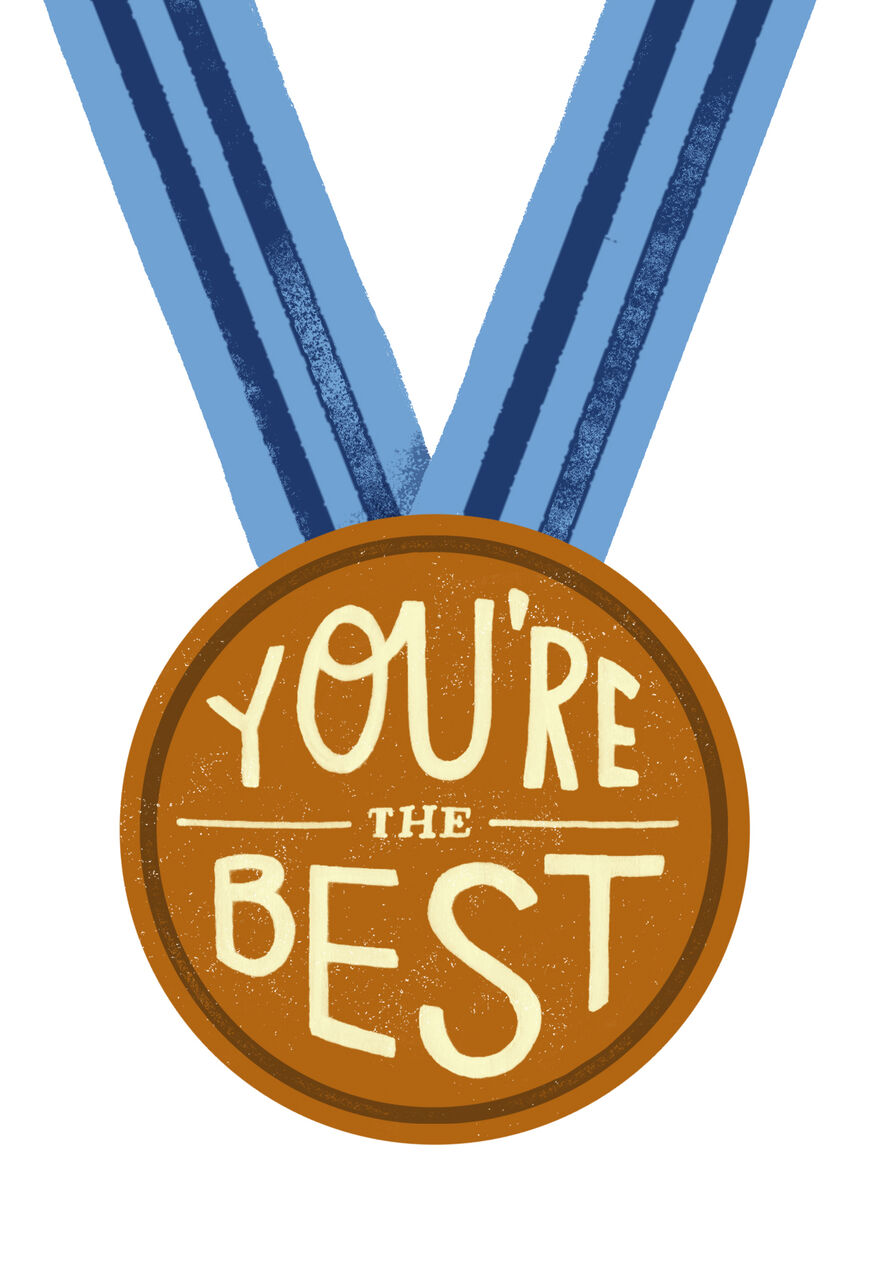 The Best Gold Medal Father's Day Card