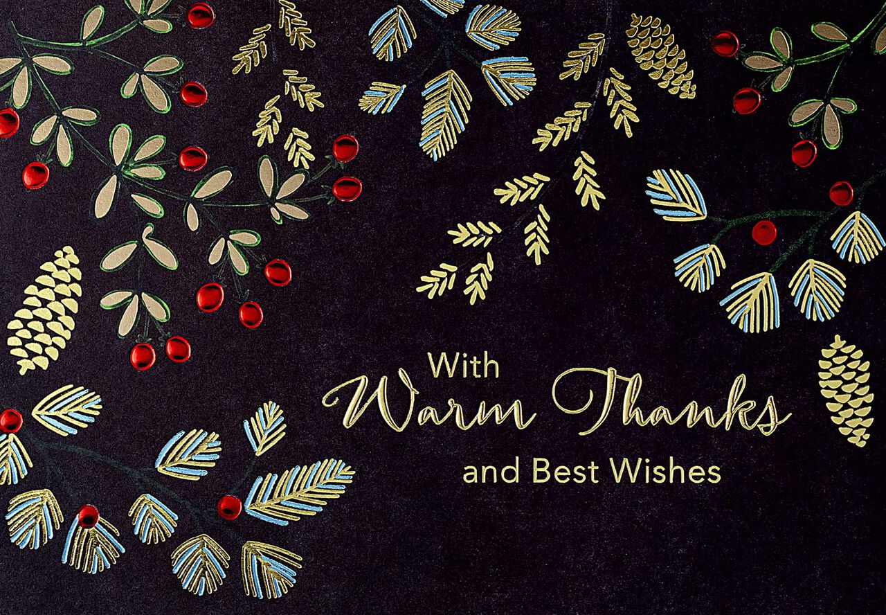 Jeweled Evergreens Premium Holiday Card