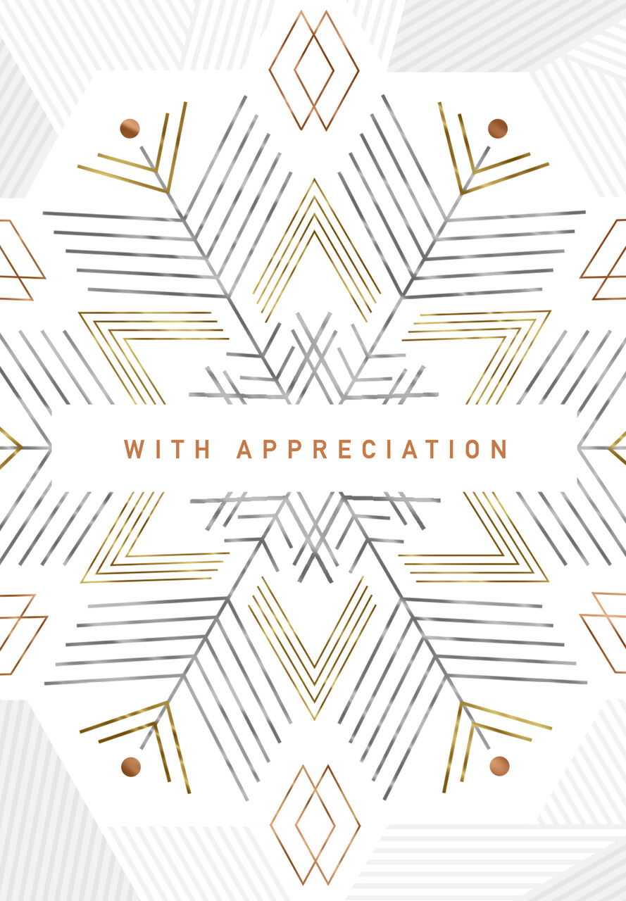 Gold & Silver Snowflake Holiday Appreciation Card