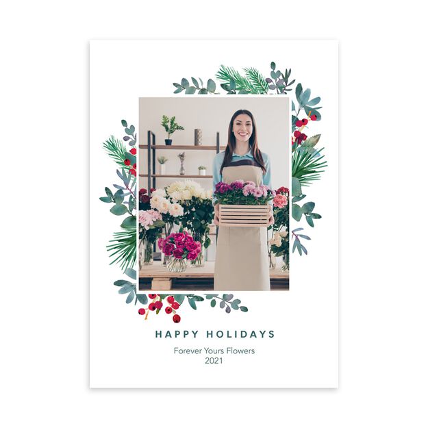 Evergreen & Berries Holiday Photo Card