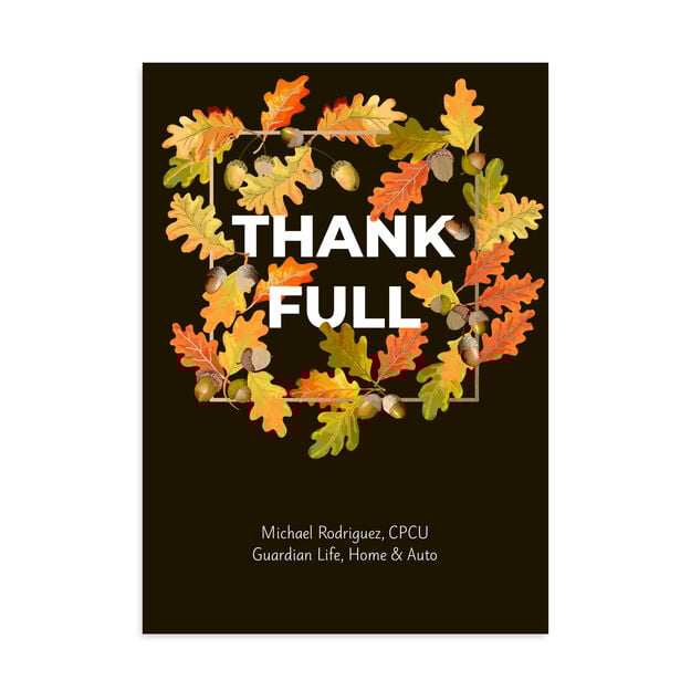 Thank Full Thanksgiving Customizable Card