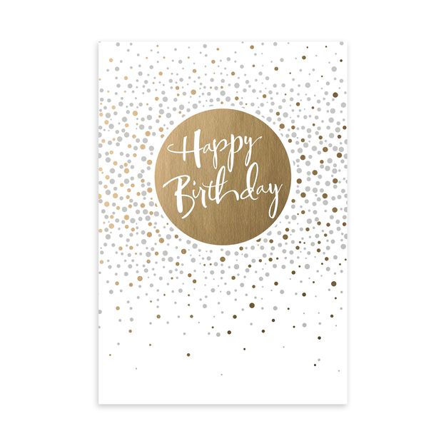 Gold & Silver Celebration Birthday Card