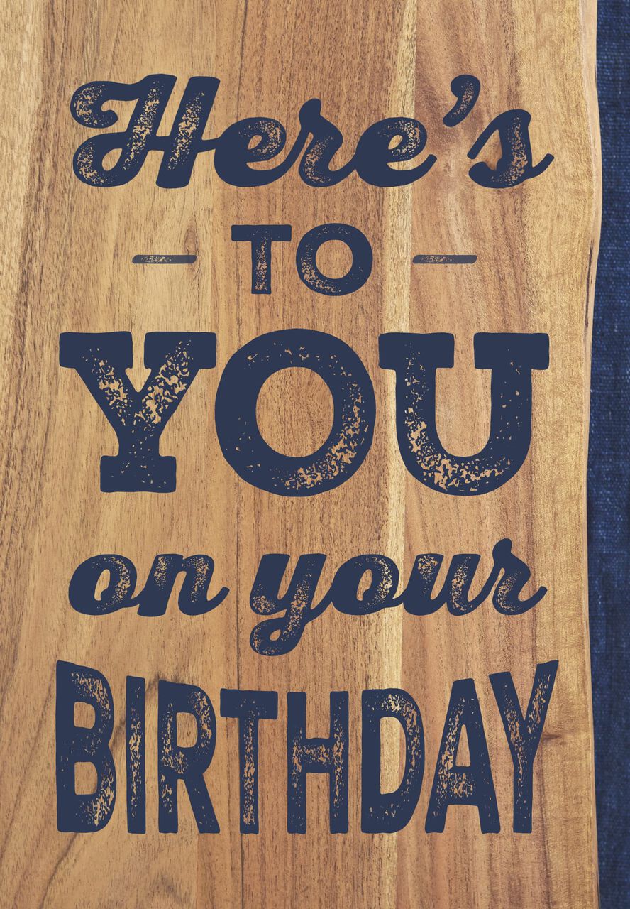 Faux Wood Birthday Card