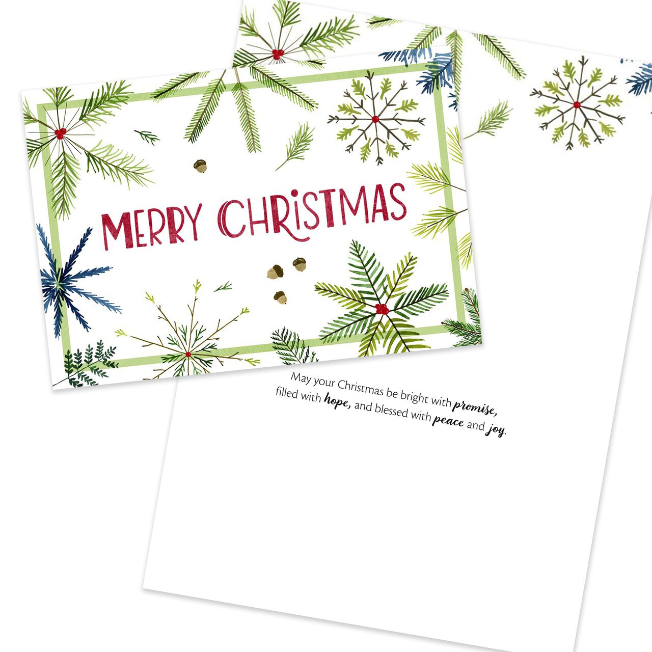 Merry & Bright Colorful Trees Assorted Christmas Cards 100 Pack image number 5