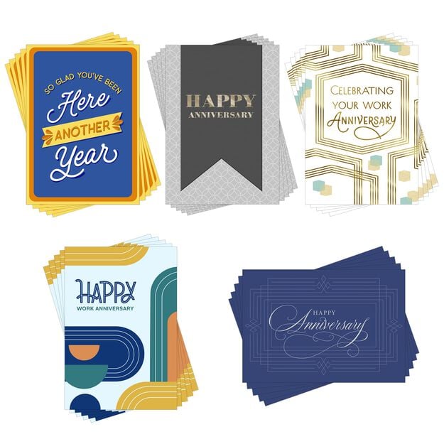 Celebrate & Congratulate Assorted Work Anniversary Cards 25 Pack