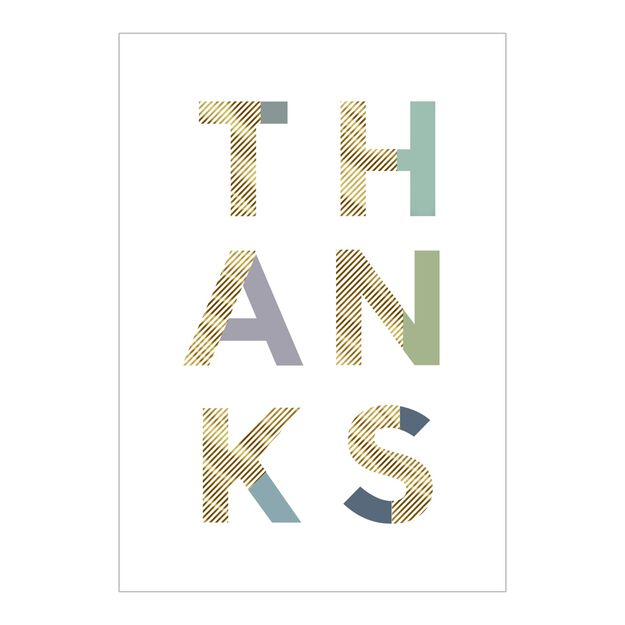 Large Letter Thanks Thank You Card