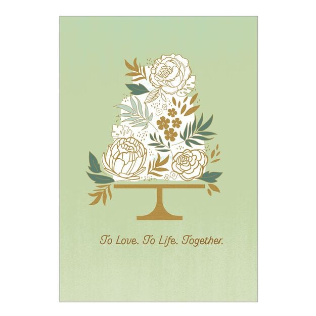 Floral Wedding Cake Wedding Card
