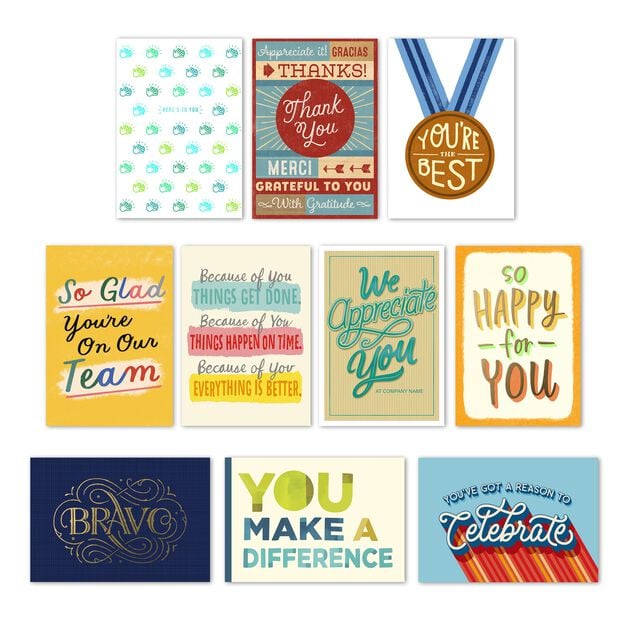 Assorted Employee Recognition Cards 50 Pack