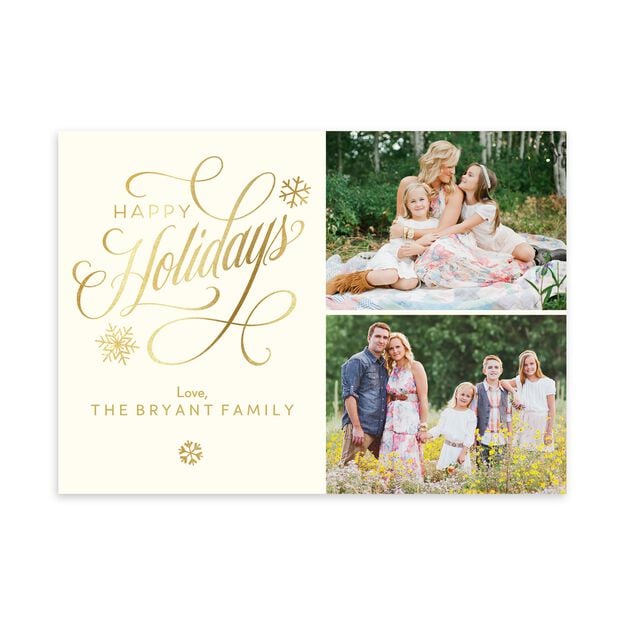 Elegant & Shining Happy Holidays Multi Photo Card