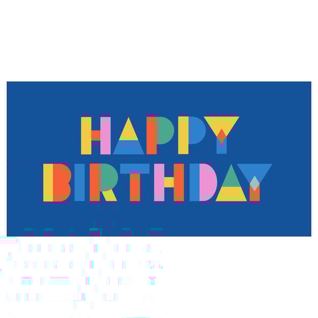 Color Block Letters Birthday Card
