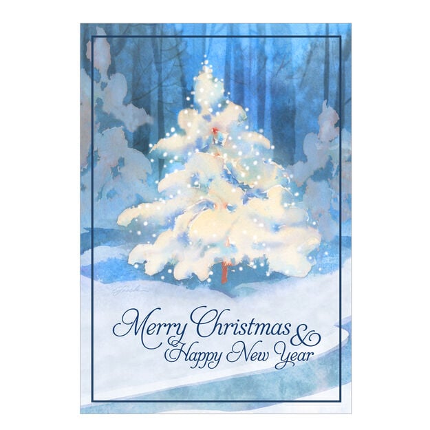 Snowy Tree Scene Holiday Card