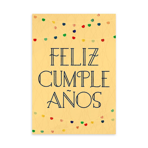 Feliz Cumpleaños on Yellow Spanish Birthday Card