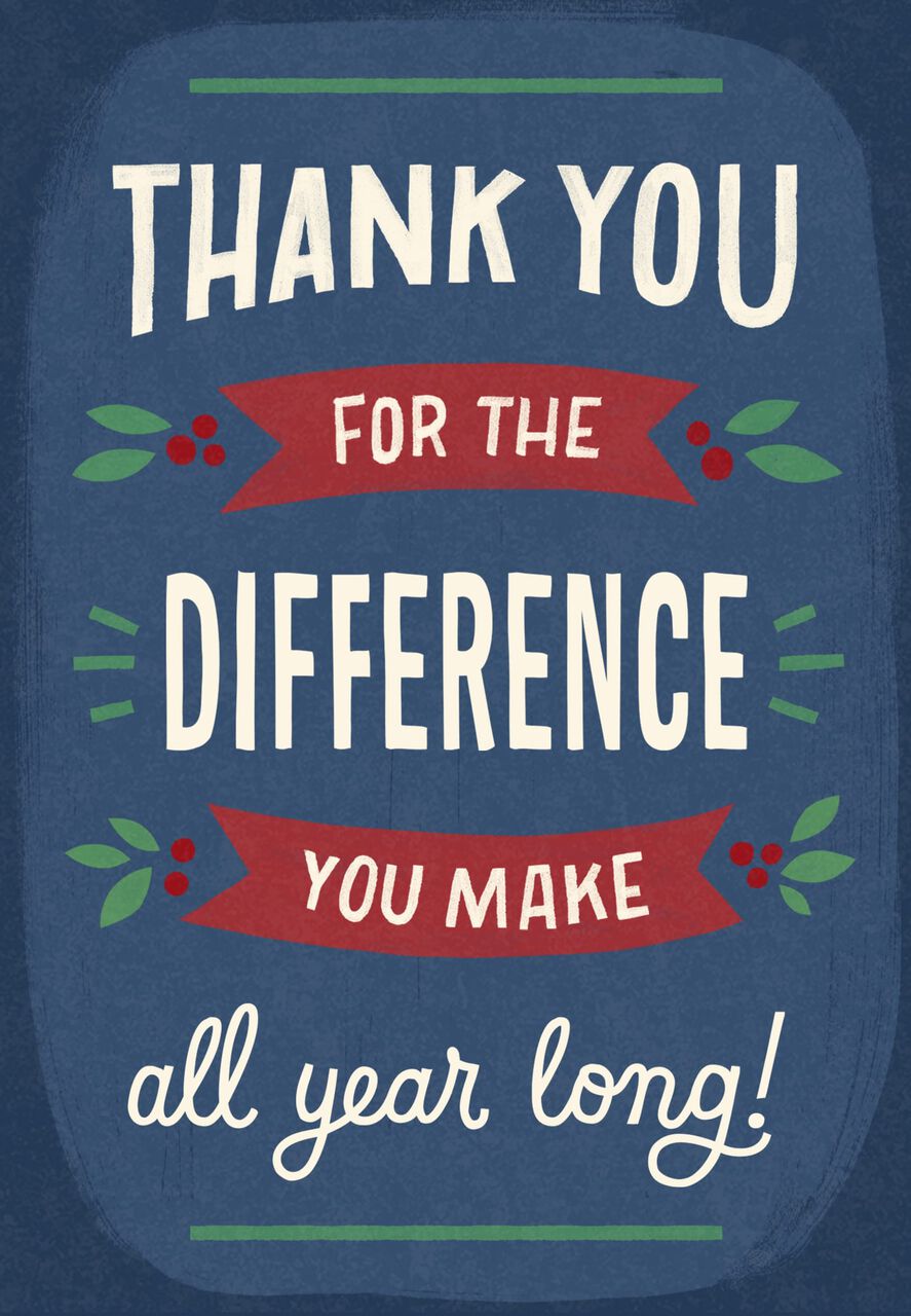 Difference You Make Appreciation Holiday Cards