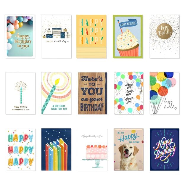 Classic & Casual Assorted Birthday Cards 75 Pack