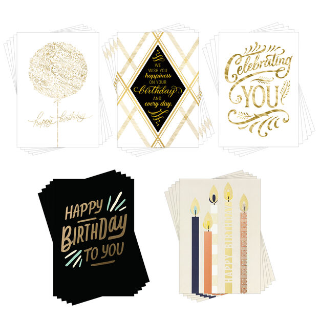 Elegant Collection Assorted Birthday Cards 25 Pack