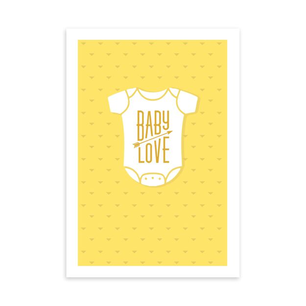 Yellow & White Onesie New Baby Card