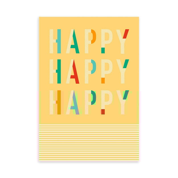 Triple Happy Birthday Card