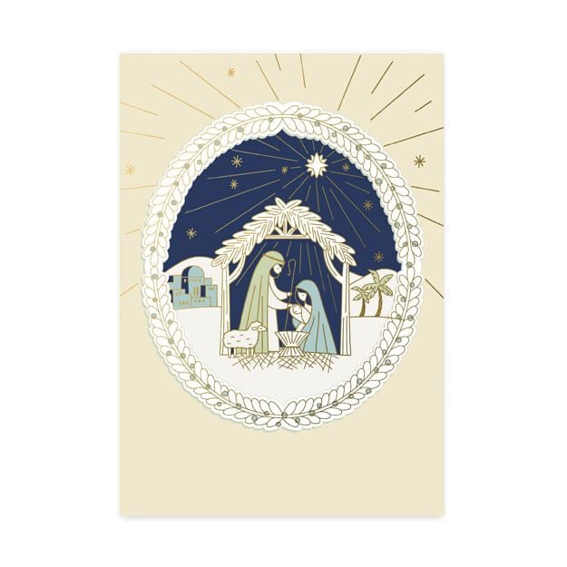 Radiant Nativity Scene Christmas Card