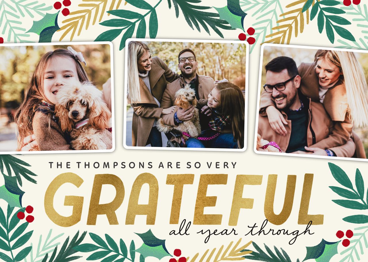 Grateful All Year Holiday Multi Photo Card