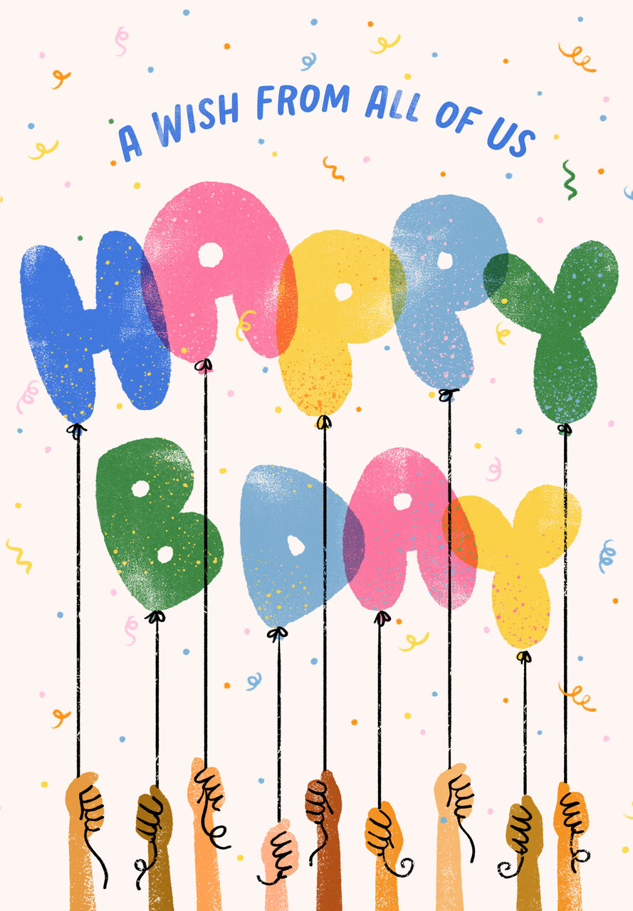 All of Us Bday Balloons Birthday Card