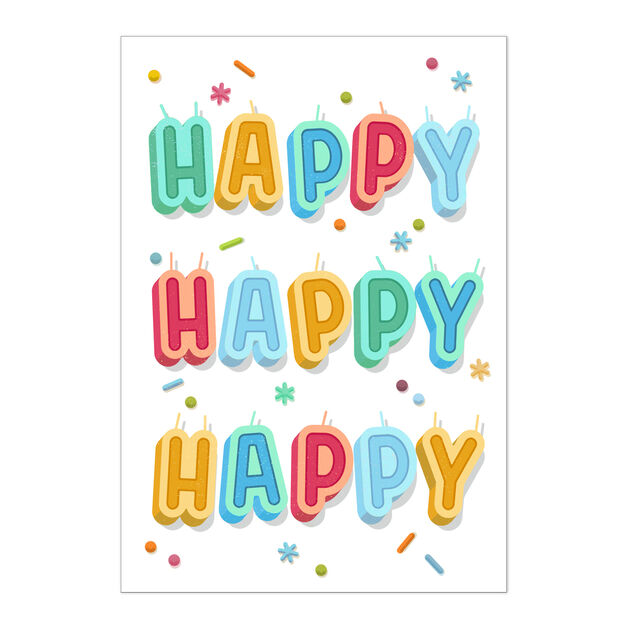 Colorful Happy Candles Birthday Card