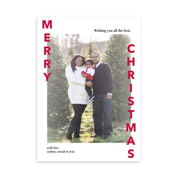 Simply Red Letters Merry Christmas Photo Card