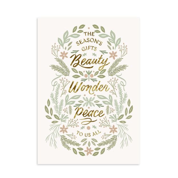 Beauty, Wonder, Peace Botanicals Holiday Card