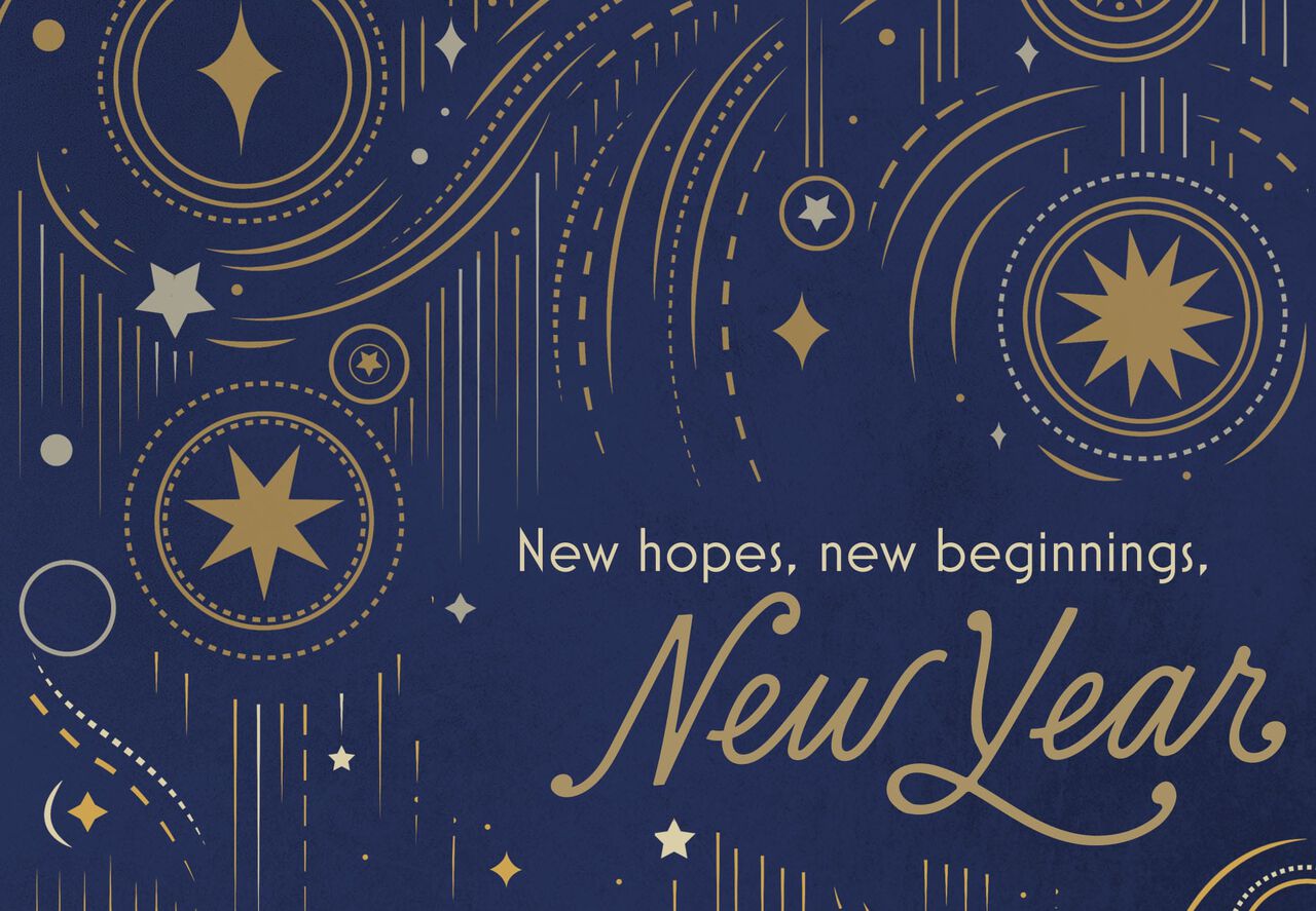 New Hopes, New Beginnings Stars New Year Card