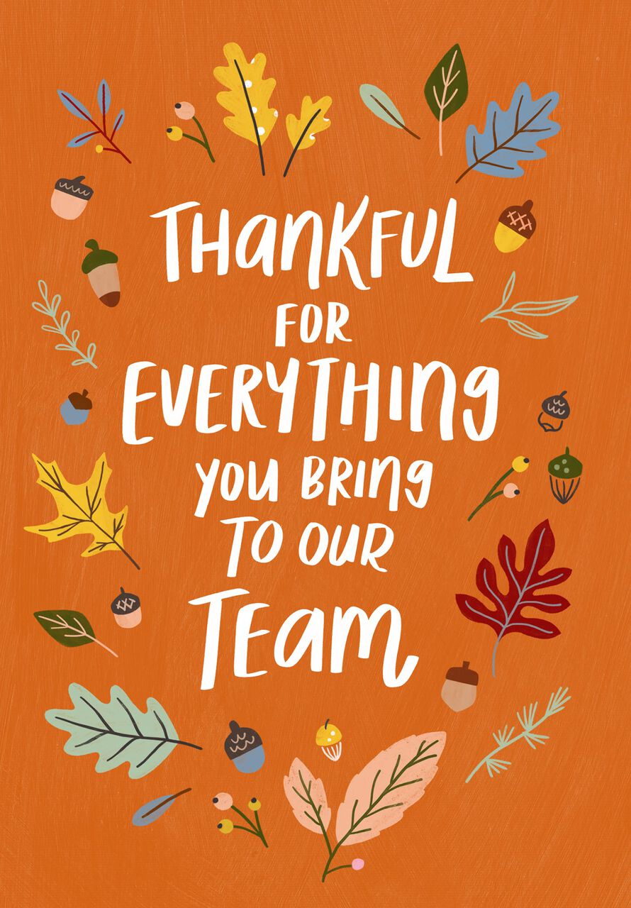 Thankful Colorful Fall Leaves Employee Appreciation Card
