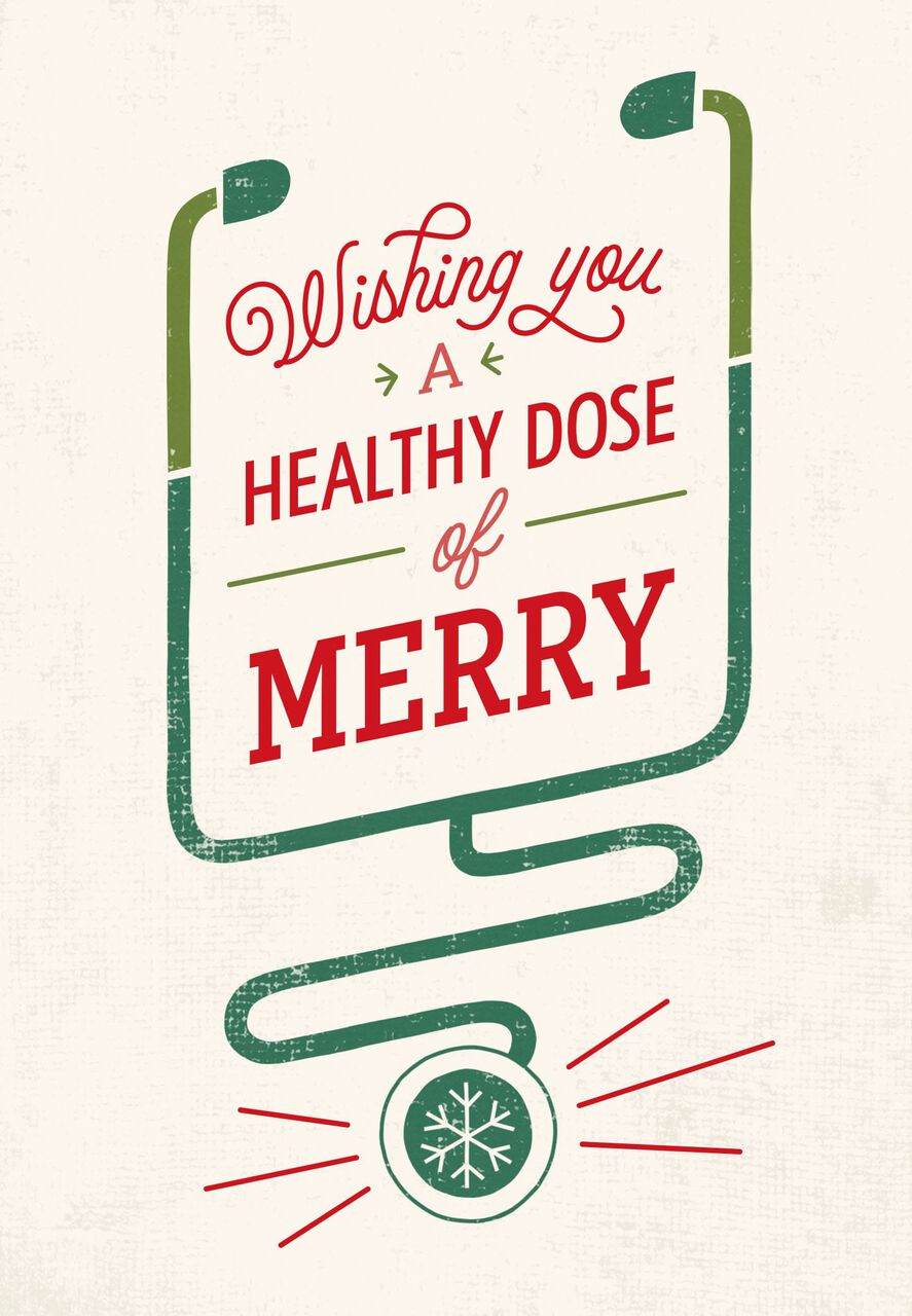 Healthy Dose of Merry Stethoscope Holiday Card