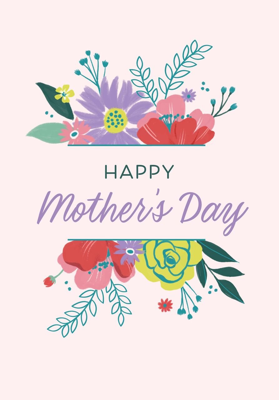 Colorful Bunch of Flowers Mother's Day Card