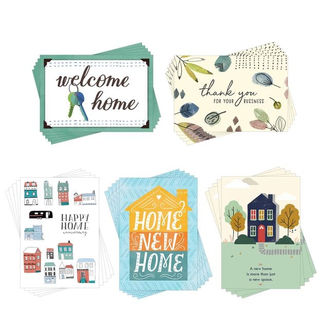 Keys & Houses Assorted Realtor Home Cards 25 Pack